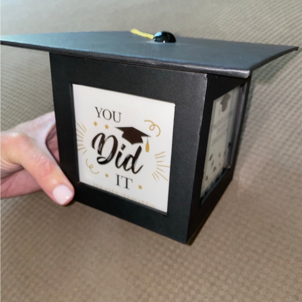 Black Minimalist Picture Frame with Graduation Theme